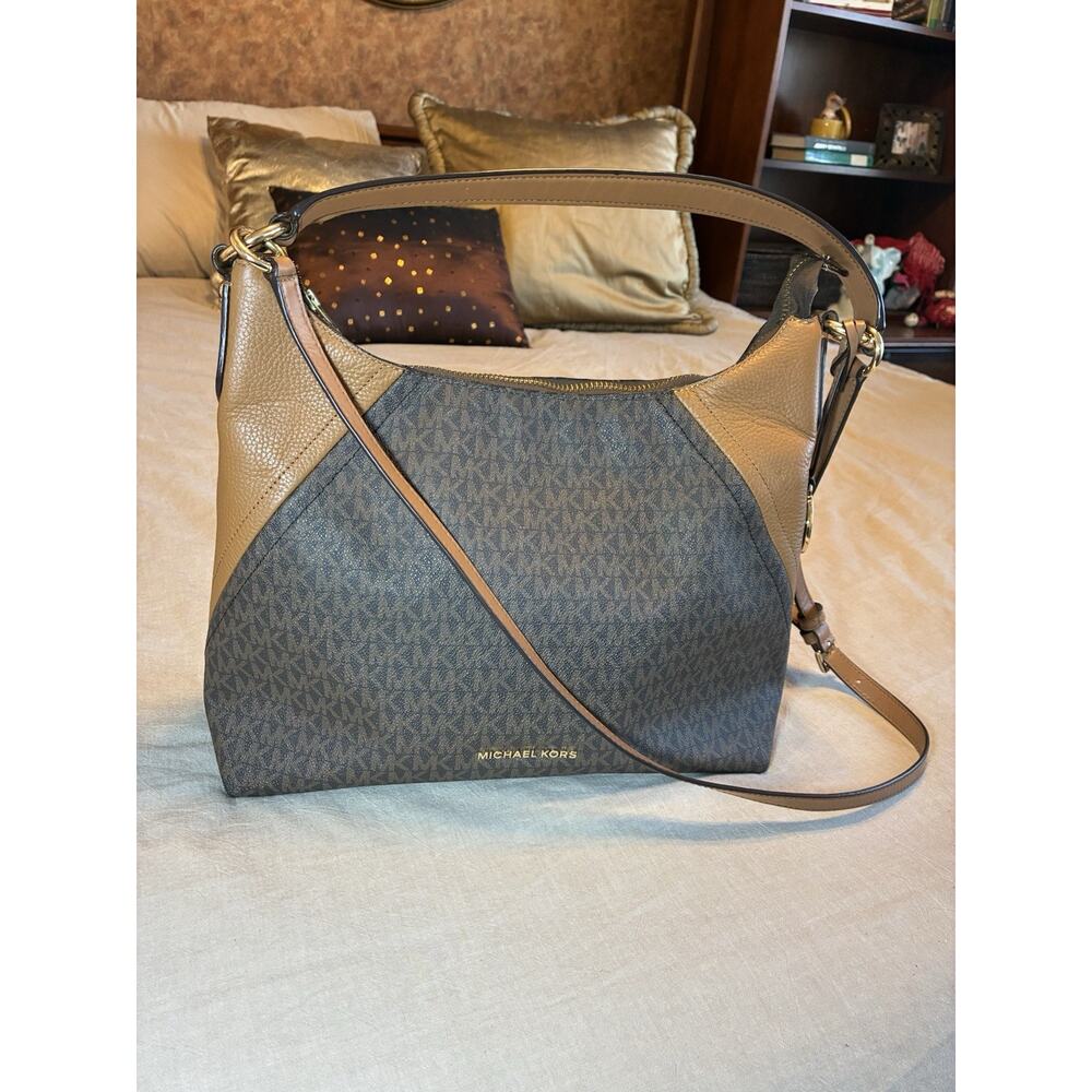 Michael Kors Large Luxury Designer Brown Leather Tote Handbag Women. - Picture 2 of 15